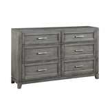 Garretson Gray 5-Piece Bedroom Set (Queen Bed, Nightstand, Dresser, Mirror, Chest) from Homelegance - Luna Furniture