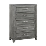Garretson Gray 5-Piece Bedroom Set (Queen Bed, Nightstand, Dresser, Mirror, Chest) from Homelegance - Luna Furniture