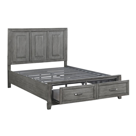 Garretson Gray 5-Piece Bedroom Set (Queen Bed, Nightstand, Dresser, Mirror, Chest) from Homelegance - Luna Furniture