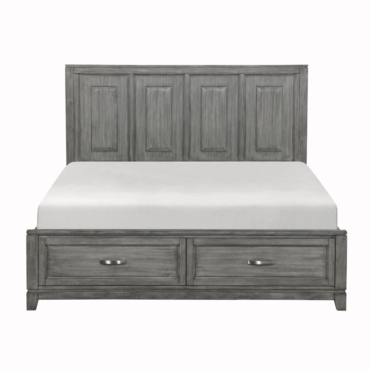 Garretson Gray Californoa King Platform Bed with Footboard Storage from Homelegance - Luna Furniture