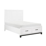 Garretson White Eastern King Platform Bed with Footboard Storage from Homelegance - Luna Furniture