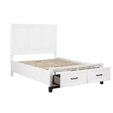 Garretson White Eastern King Platform Bed with Footboard Storage from Homelegance - Luna Furniture