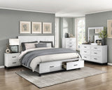 Garretson White Californoa King Platform Bed with Footboard Storage from Homelegance - Luna Furniture