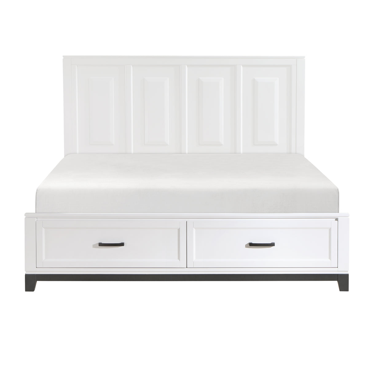 Garretson White Californoa King Platform Bed with Footboard Storage from Homelegance - Luna Furniture