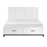 Garretson White Californoa King Platform Bed with Footboard Storage from Homelegance - Luna Furniture