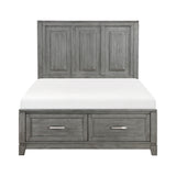 Garretson Gray Full Platform Bed with Footboard Storage from Homelegance - Luna Furniture