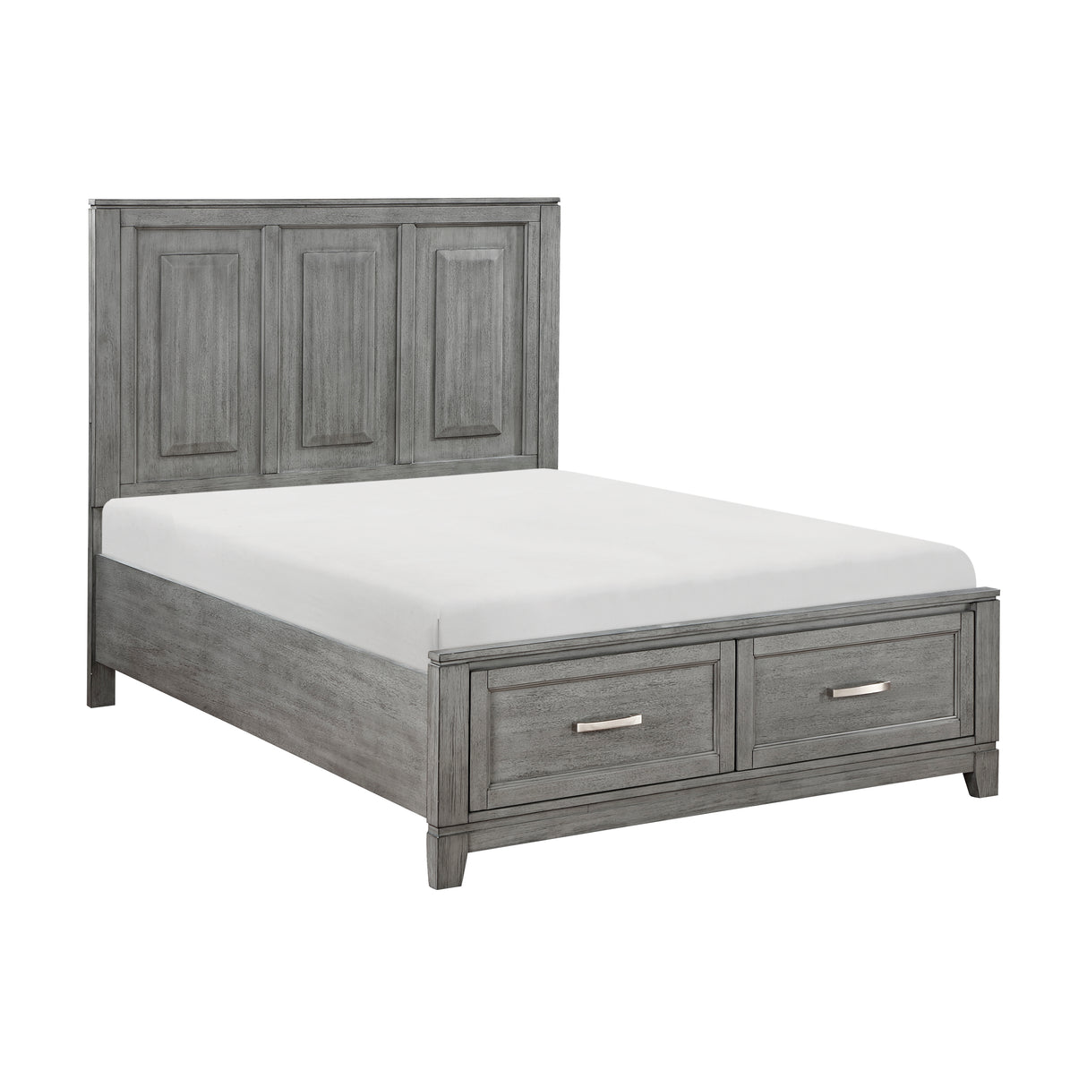Garretson Gray Full Platform Bed with Footboard Storage from Homelegance - Luna Furniture