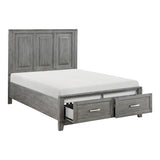 Garretson Gray Full Platform Bed with Footboard Storage from Homelegance - Luna Furniture