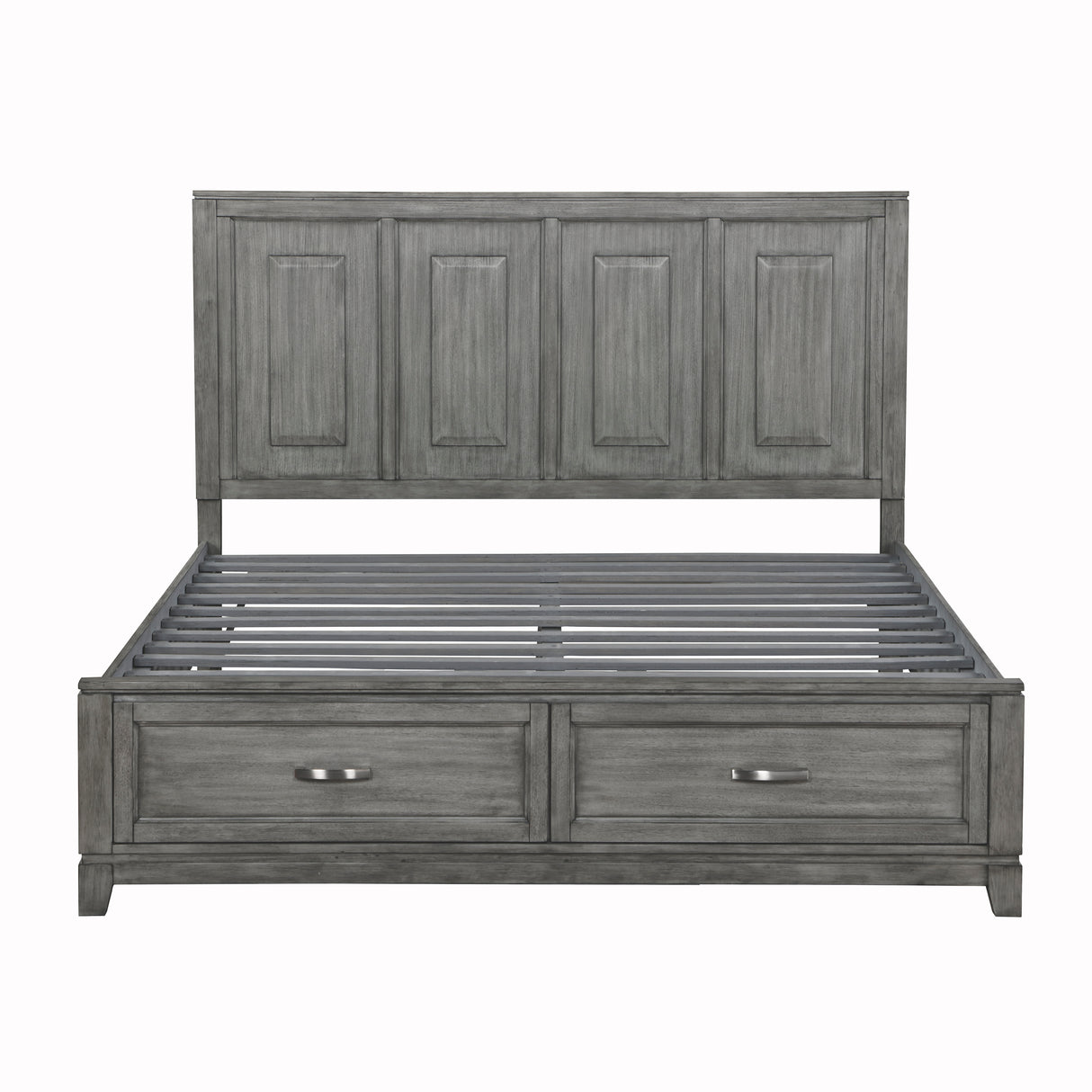 Garretson Gray Eastern King Platform Bed with Footboard Storage from Homelegance - Luna Furniture