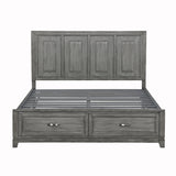 Garretson Gray Eastern King Platform Bed with Footboard Storage from Homelegance - Luna Furniture