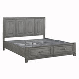 Garretson Gray Eastern King Platform Bed with Footboard Storage from Homelegance - Luna Furniture