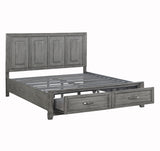 Garretson Gray Eastern King Platform Bed with Footboard Storage from Homelegance - Luna Furniture