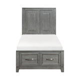 Garretson Gray Twin Platform Bed with Footboard Storage from Homelegance - Luna Furniture