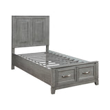 Garretson Gray Twin Platform Bed with Footboard Storage from Homelegance - Luna Furniture