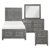 Garretson Gray 4-Piece Youth Bedroom Set (Twin Bed, Nightstand, Dresser, Mirror) from Homelegance - Luna Furniture