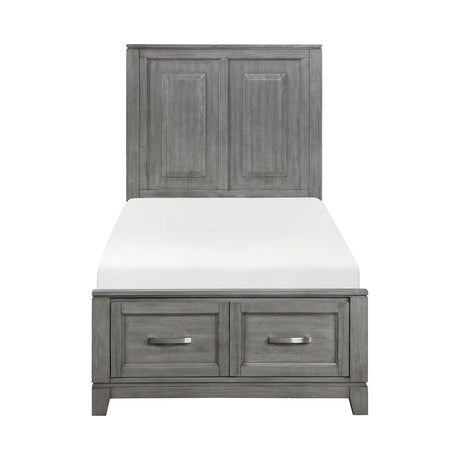 Garretson Gray 4-Piece Youth Bedroom Set (Twin Bed, Nightstand, Dresser, Mirror) from Homelegance - Luna Furniture