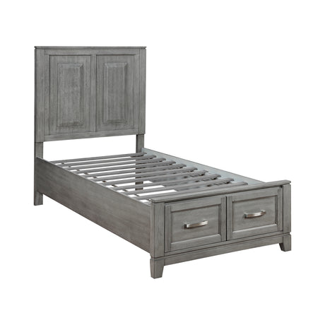 Garretson Gray 4-Piece Youth Bedroom Set (Twin Bed, Nightstand, Dresser, Mirror) from Homelegance - Luna Furniture
