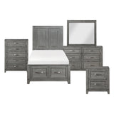 Garretson Gray 5-Piece Youth Bedroom Set (Twin Bed, Nightstand, Dresser, Mirror, Chest) from Homelegance - Luna Furniture
