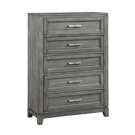 Garretson Gray 5-Piece Youth Bedroom Set (Twin Bed, Nightstand, Dresser, Mirror, Chest) from Homelegance - Luna Furniture