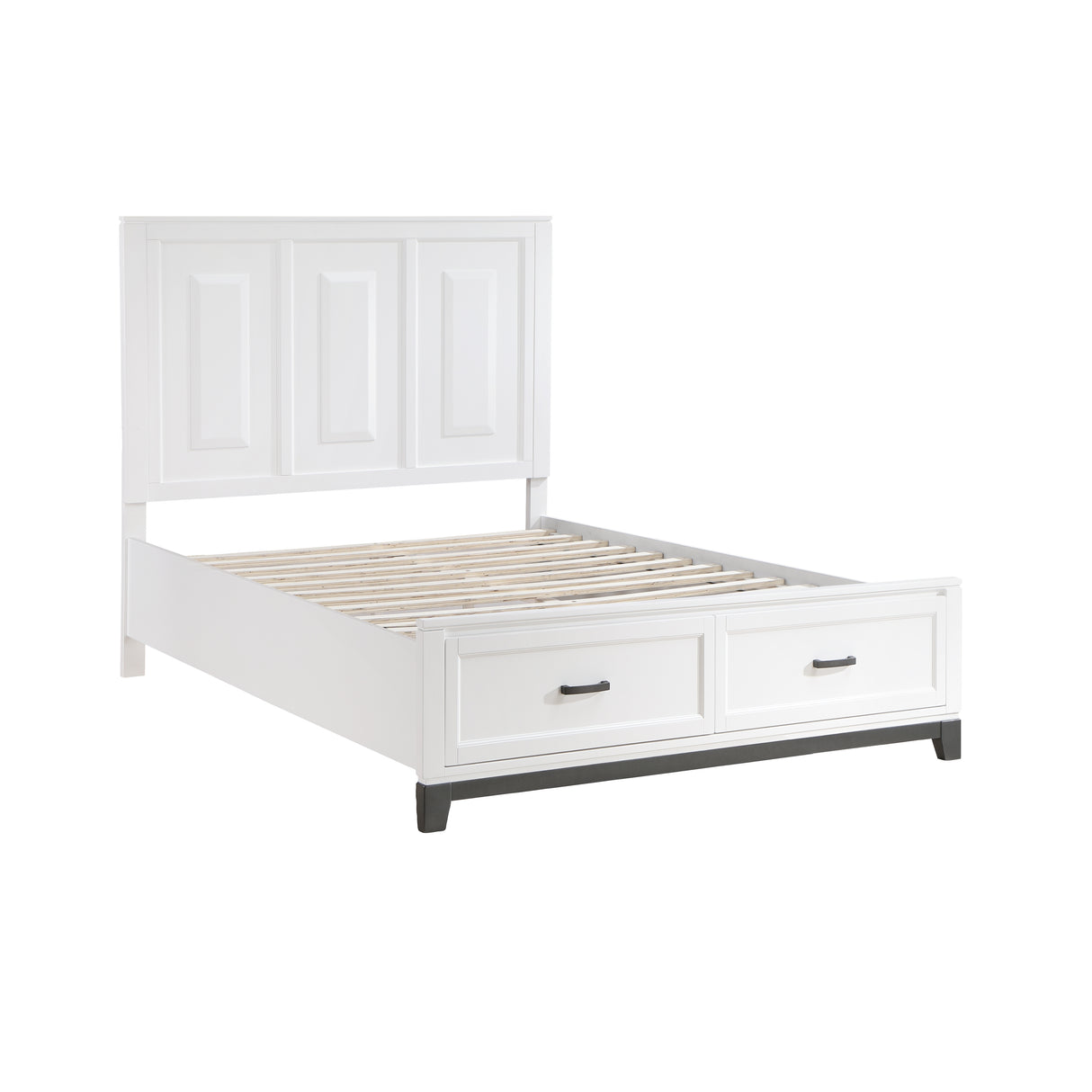 Garretson White Queen Platform Bed with Footboard Storage from Homelegance - Luna Furniture