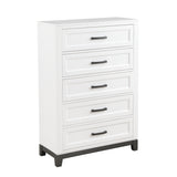 Garretson White 5-Piece Bedroom Set (Queen Bed, Nightstand, Dresser, Mirror, Chest) from Homelegance - Luna Furniture