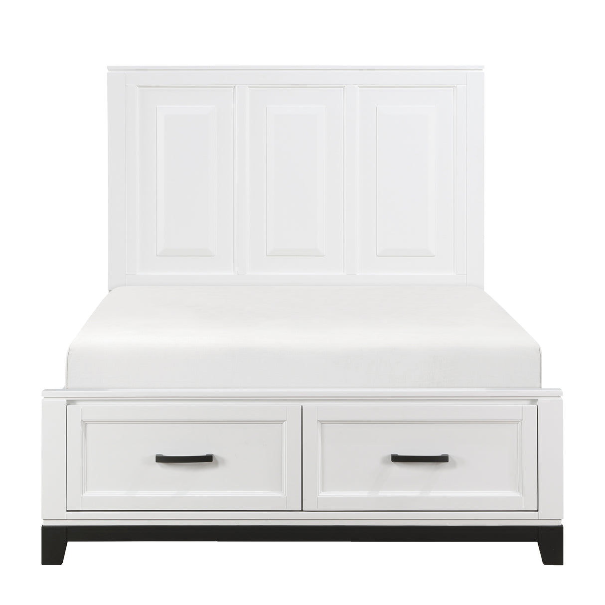 Garretson White Full Platform Bed with Footboard Storage from Homelegance - Luna Furniture