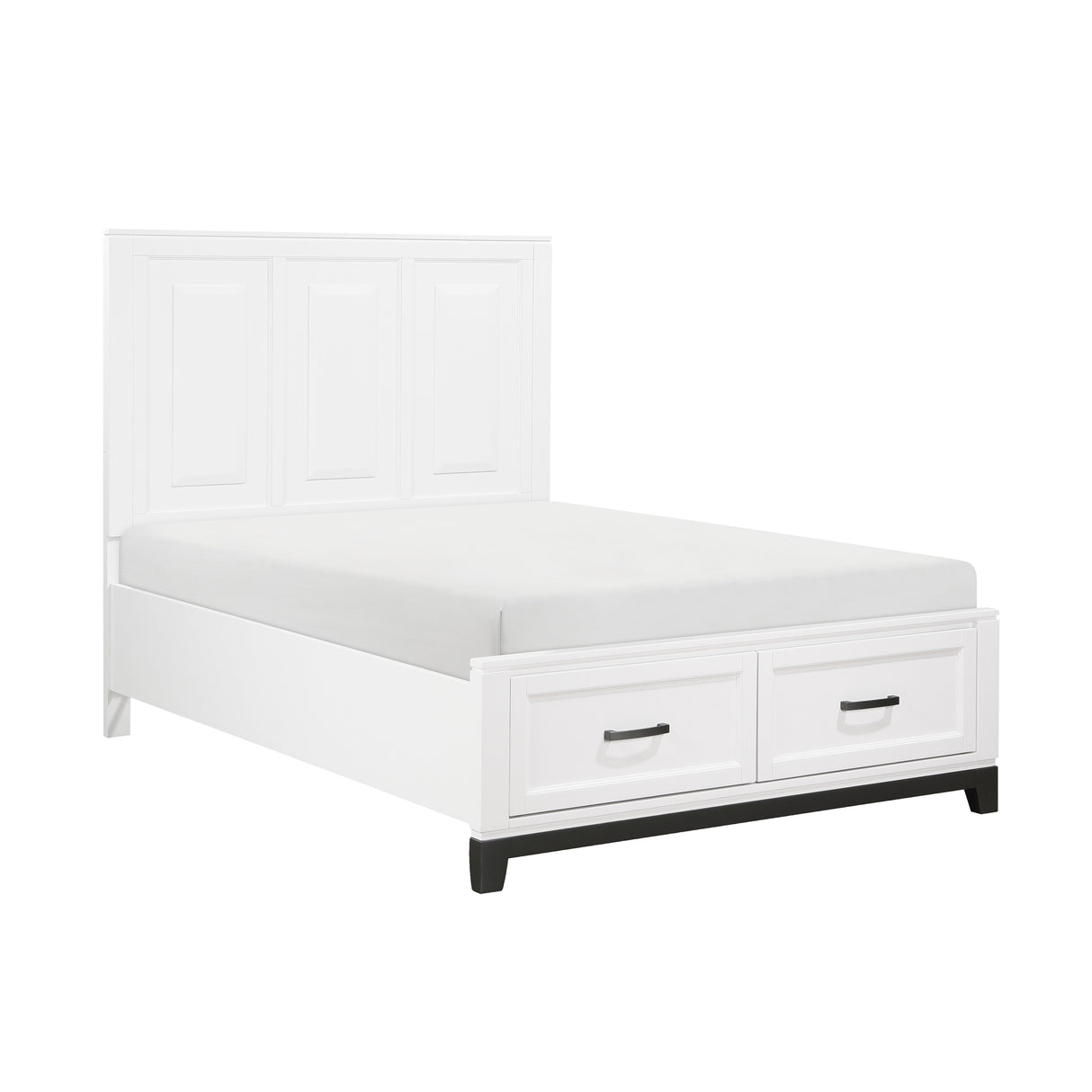 Garretson White Full Platform Bed with Footboard Storage from Homelegance - Luna Furniture