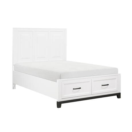 Garretson White Full Platform Bed with Footboard Storage from Homelegance - Luna Furniture