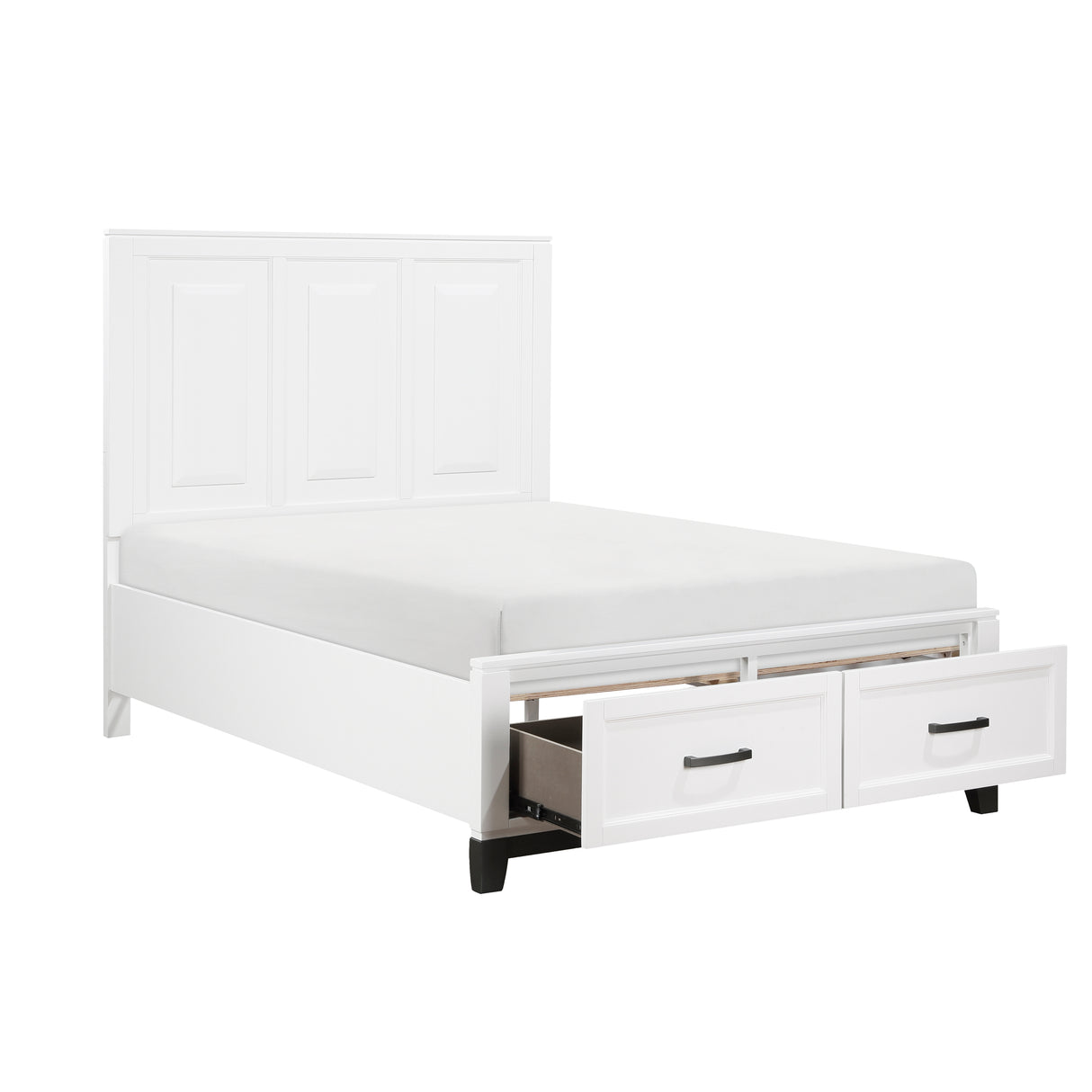 Garretson White Full Platform Bed with Footboard Storage from Homelegance - Luna Furniture