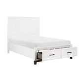 Garretson White Full Platform Bed with Footboard Storage from Homelegance - Luna Furniture
