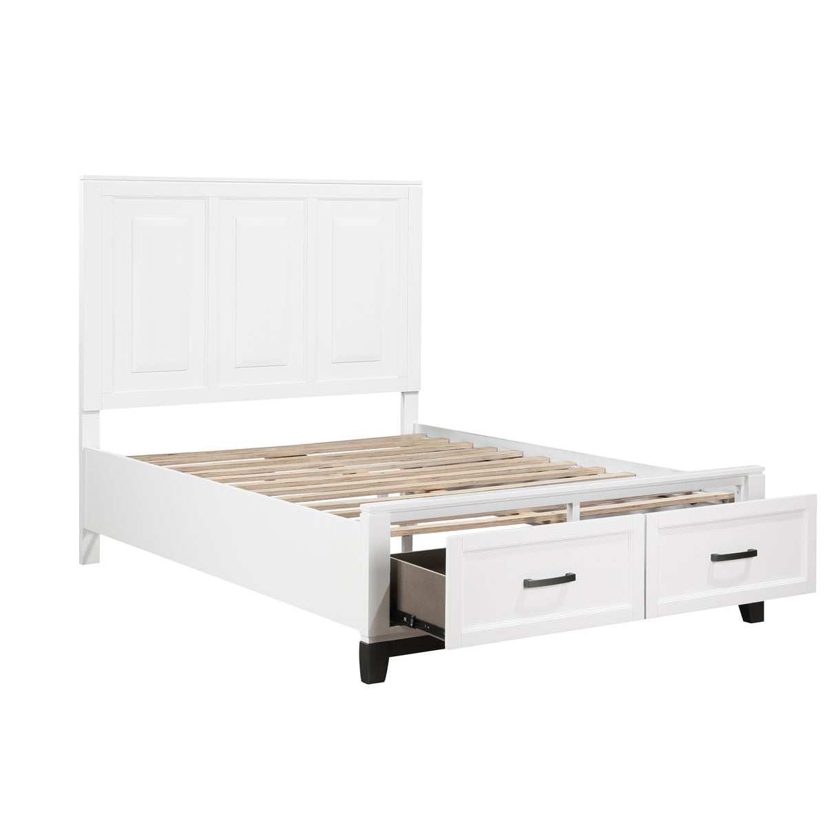 Garretson White Full Platform Bed with Footboard Storage from Homelegance - Luna Furniture