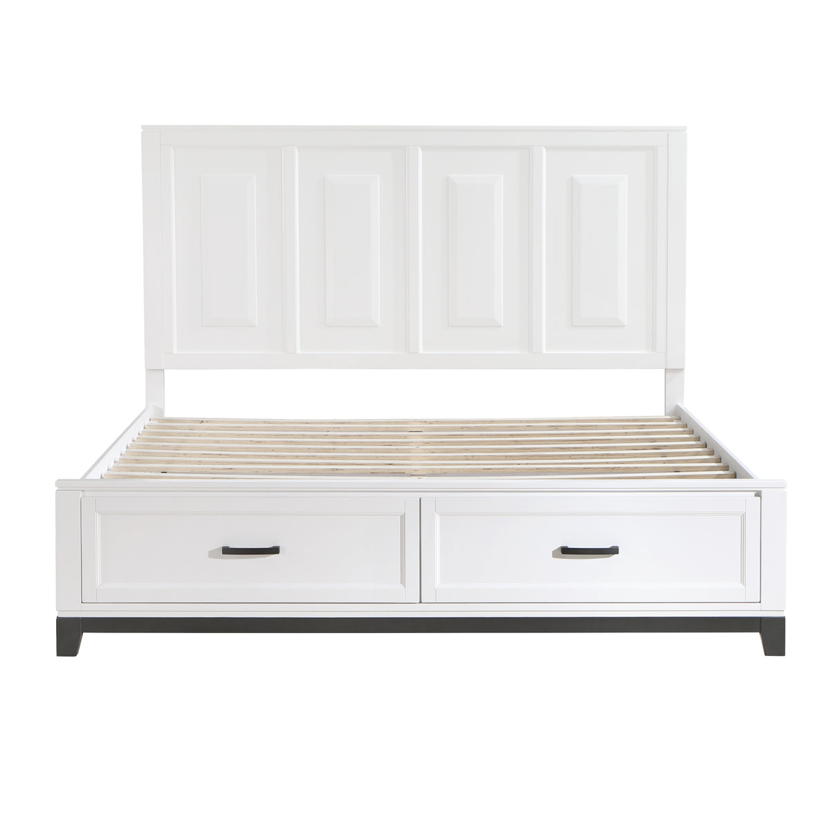 Garretson White Eastern King Platform Bed with Footboard Storage from Homelegance - Luna Furniture