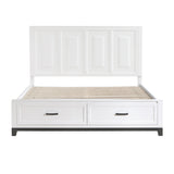 Garretson White Eastern King Platform Bed with Footboard Storage from Homelegance - Luna Furniture