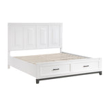 Garretson White Eastern King Platform Bed with Footboard Storage from Homelegance - Luna Furniture