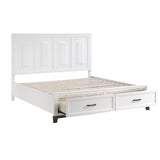 Garretson White Eastern King Platform Bed with Footboard Storage from Homelegance - Luna Furniture