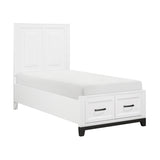 Garretson White Twin Platform Bed with Footboard Storage from Homelegance - Luna Furniture