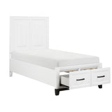 Garretson White Twin Platform Bed with Footboard Storage from Homelegance - Luna Furniture