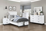 Garretson White Twin Platform Bed with Footboard Storage from Homelegance - Luna Furniture