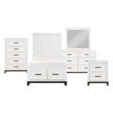 Garretson White 5-Piece Youth Bedroom Set (Twin Bed, Nightstand, Dresser, Mirror, Chest) from Homelegance - Luna Furniture