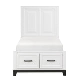 Garretson White 5-Piece Youth Bedroom Set (Twin Bed, Nightstand, Dresser, Mirror, Chest) from Homelegance - Luna Furniture