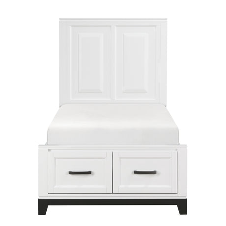 Garretson White 5-Piece Youth Bedroom Set (Twin Bed, Nightstand, Dresser, Mirror, Chest) from Homelegance - Luna Furniture