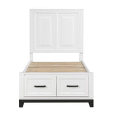 Garretson White 5-Piece Youth Bedroom Set (Twin Bed, Nightstand, Dresser, Mirror, Chest) from Homelegance - Luna Furniture