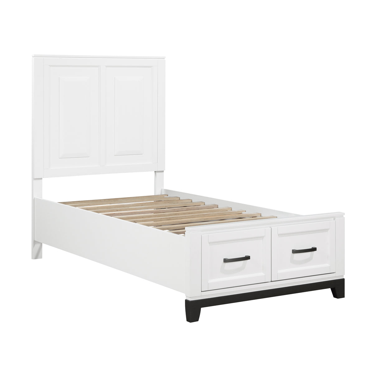 Garretson White 5-Piece Youth Bedroom Set (Twin Bed, Nightstand, Dresser, Mirror, Chest) from Homelegance - Luna Furniture