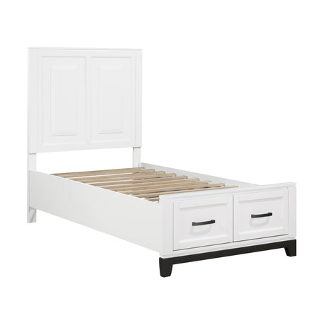 Garretson White 5-Piece Youth Bedroom Set (Twin Bed, Nightstand, Dresser, Mirror, Chest) from Homelegance - Luna Furniture