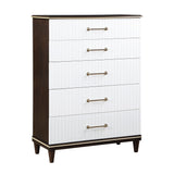 Niles White/Cherry 5-Piece Bedroom Set (Queen Bed, Nightstand, Dresser, Mirror, Chest) from Homelegance - Luna Furniture