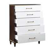 Niles White/Cherry 5-Piece Bedroom Set (Queen Bed, Nightstand, Dresser, Mirror, Chest) from Homelegance - Luna Furniture