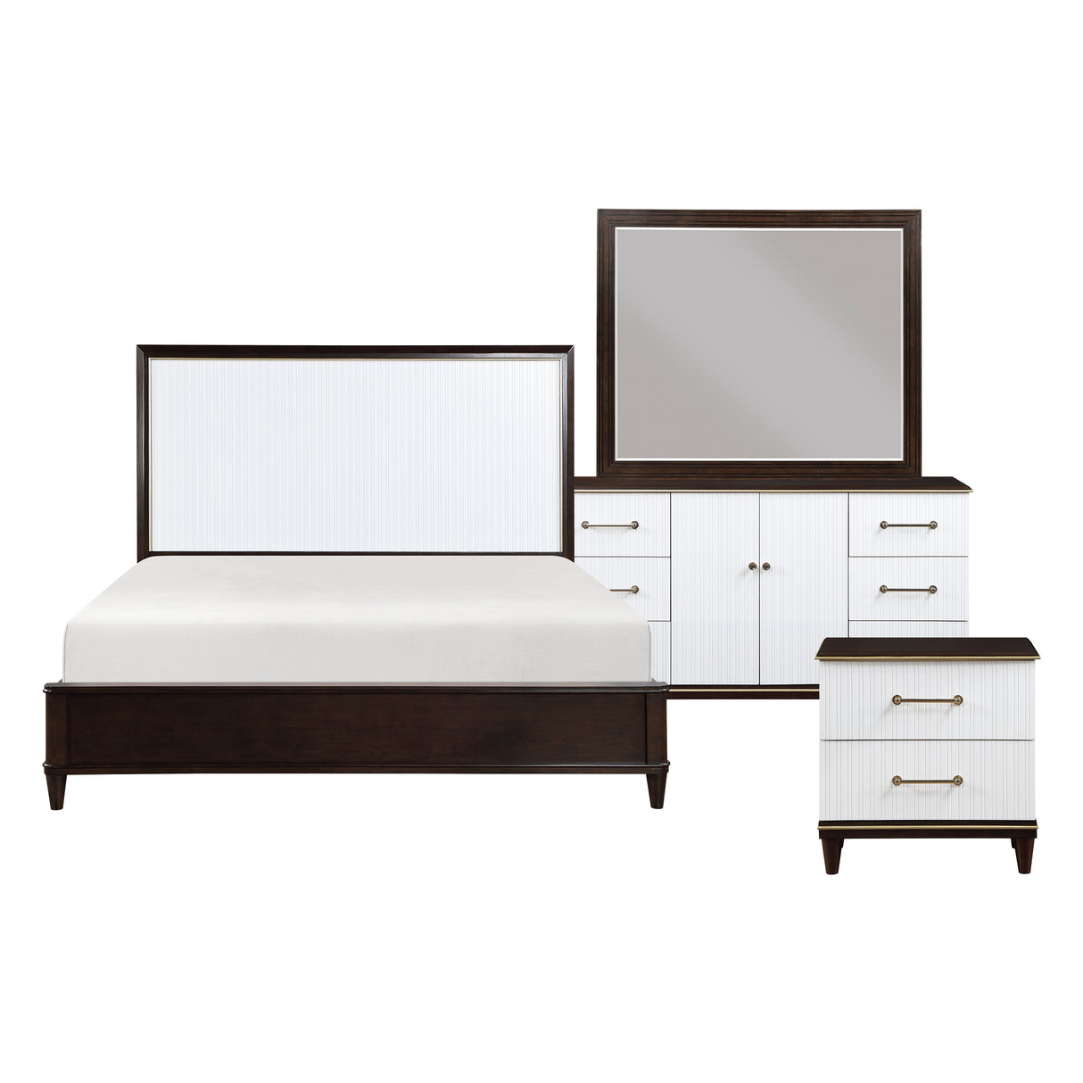 Garretson White 5-Piece Youth Bedroom Set (Twin Bed, Nightstand, Dresser, Mirror, Chest) from Homelegance - Luna Furniture