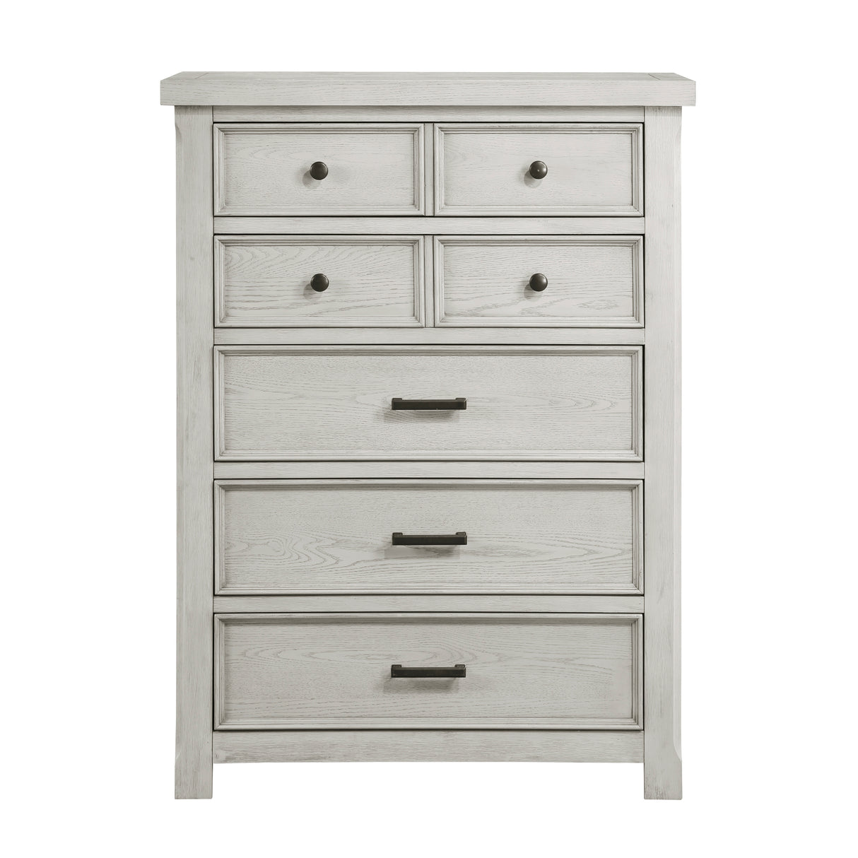Providence Light Gray 5-Piece Bedroom Set (Queen Bed, Nightstand, Dresser, Mirror, Chest) from Homelegance - Luna Furniture