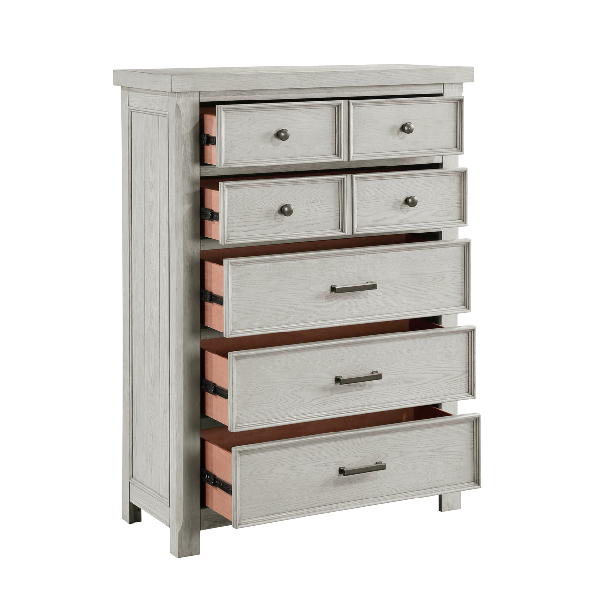 Providence Light Gray 5-Piece Bedroom Set (Queen Bed, Nightstand, Dresser, Mirror, Chest) from Homelegance - Luna Furniture