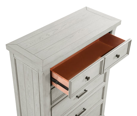 Providence Light Gray 5-Piece Bedroom Set (Queen Bed, Nightstand, Dresser, Mirror, Chest) from Homelegance - Luna Furniture